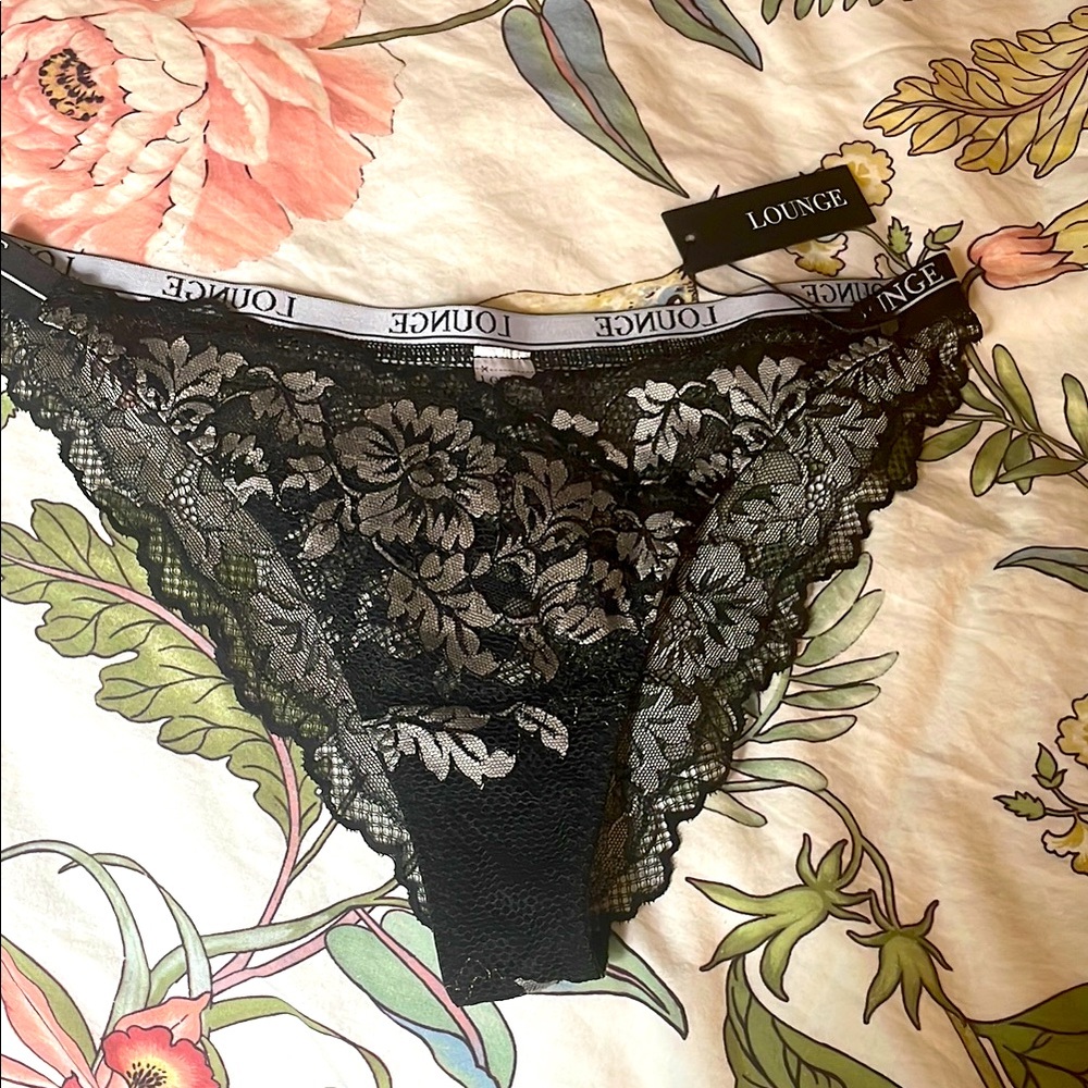 Lounge Black and Silver Lace Undies